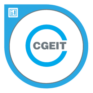 A blue and white MegaplanIT logo with the word cgeit.