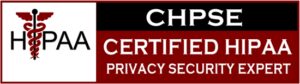 A MegaplanIT logo featuring the words chpse certified hipaa privacy security expert.