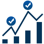 A compliance checklist represented by a blue chart.