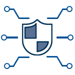 A shield with wires connected to it, providing compliance services.