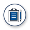 A clipboard icon with a pen and paper, enhanced for SIEM.